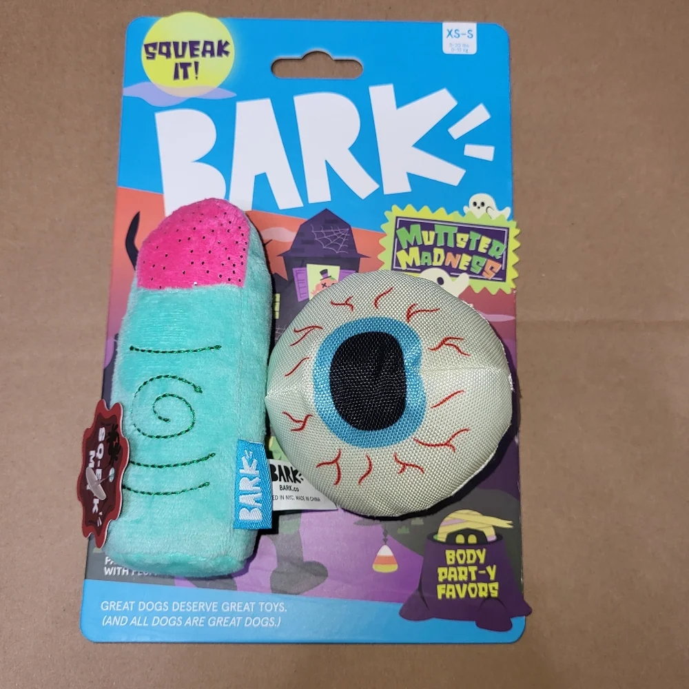 Bark Mutated Madness Squeaky Toy Set - Pink and Green